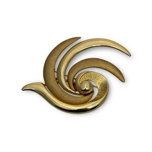 Vintage Gold and Bronze TONA Brooch Two Tone Vintage Swirl Design Brooch